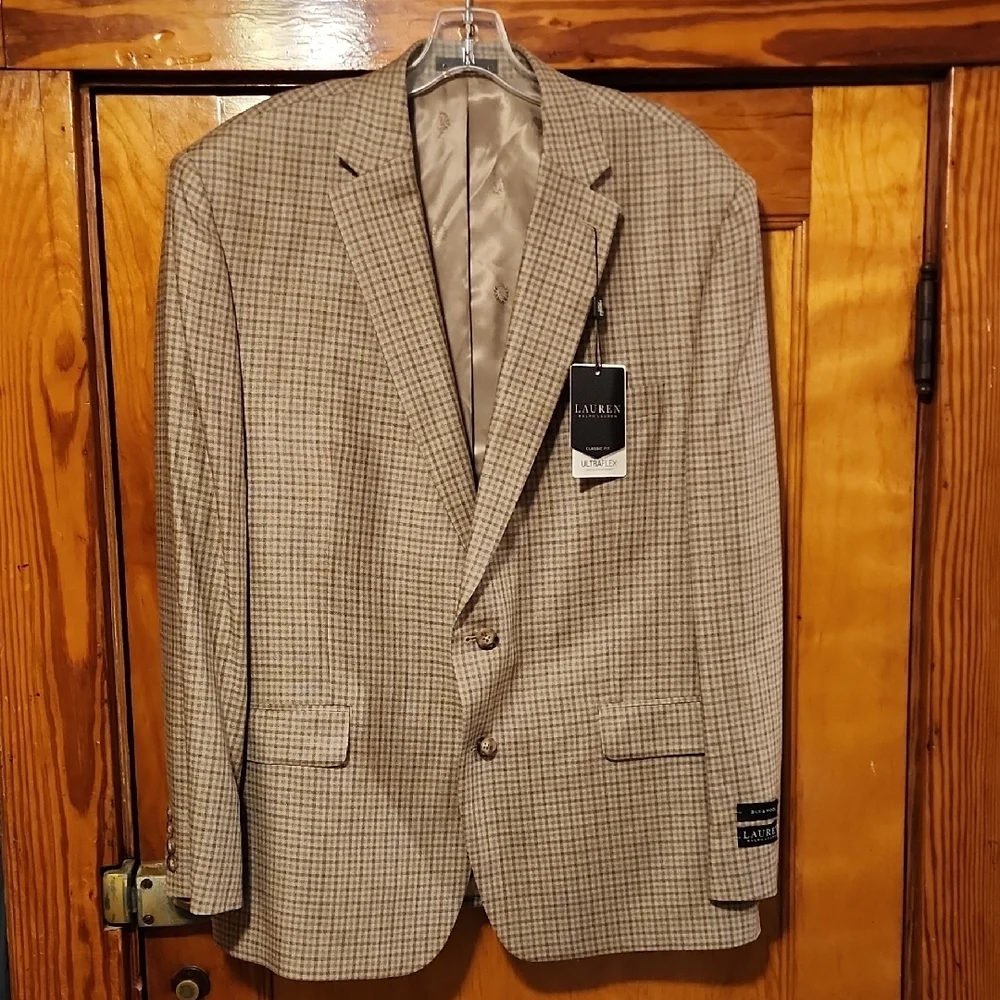 Lauren Ralph Lauren Lexington Ultraflex Silk Wool Sport Coat 46 Regular